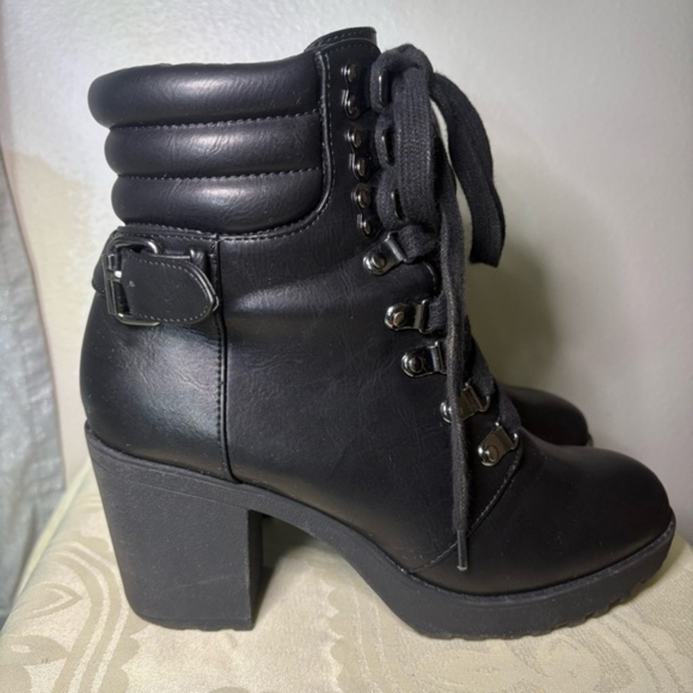 MIA Annamarie Black Lace Up Ankle Boots